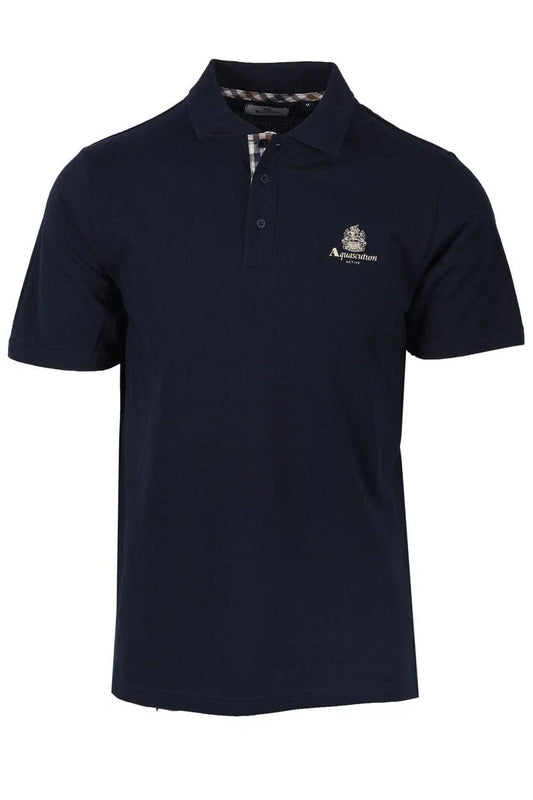 AQUASCUTUM  Active Small Logo Piquet  Polo T shirt  PO005 Navy Iconic Club Check Unisex T-shirt, Sweatshirt, Hoodie, Long Sleeve Tee - T-Shirt, Sweatshirt, Hoodie