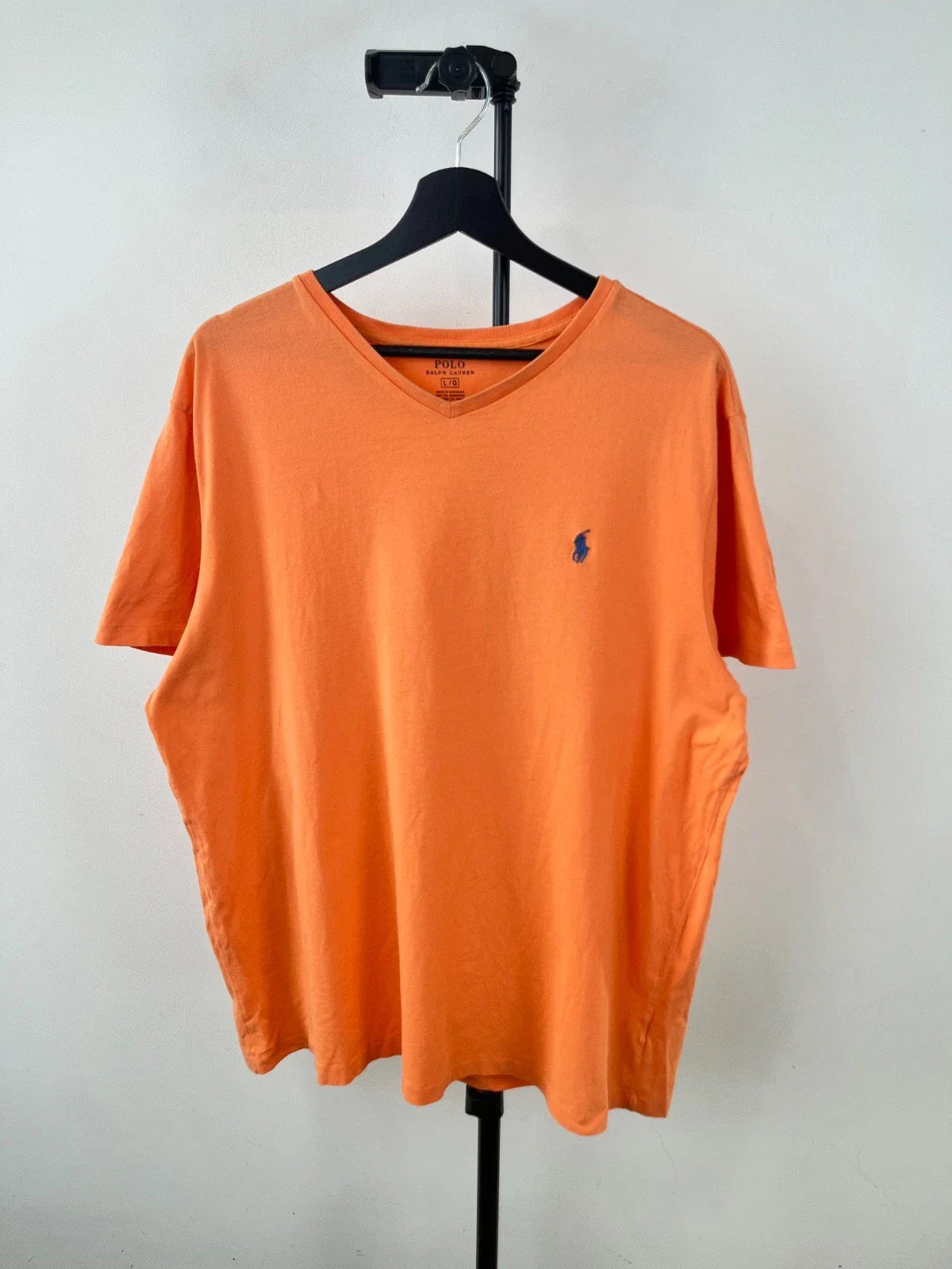 Polo Ralph Lauren Pony Logo V-Neck T-shirt Orange Size L Unisex T-shirt, Sweatshirt, Hoodie, Long Sleeve Tee - T-Shirt, Sweatshirt, Hoodie