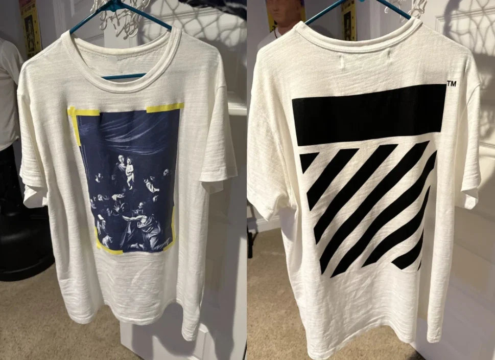 Off-White Reprint Caravaggio Graphic T-Shirt Mens Designer Tee S-5XL Unisex T-shirt, Sweatshirt, Hoodie, Long Sleeve Tee - T-Shirt, Sweatshirt, Hoodie