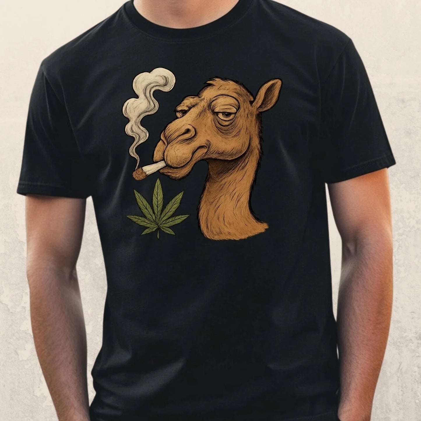 Mens Camel Smokes Grass Motif Cotton T-Shirt Size XS to 5XL Unisex T-shirt, Sweatshirt, Hoodie, Long Sleeve Tee - T-Shirt, Sweatshirt, Hoodie