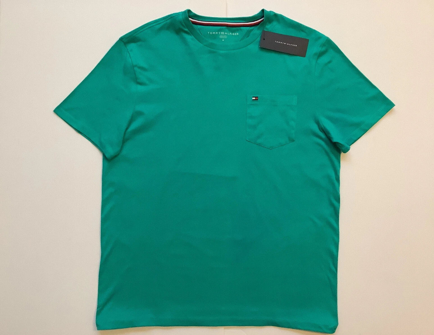 TOMMY HILFIGER Mens Short Sleeve T-Shirt Size MEDIUM Turquoise Cotton NEW Unisex T-shirt, Sweatshirt, Hoodie, Long Sleeve Tee - T-Shirt, Sweatshirt, Hoodie