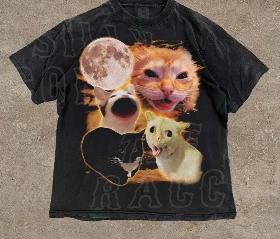 Funny Cat Shirt | Viral Internet Meme T-Shirt | Yelling Cat Meme Graphic Tee Unisex T-shirt, Sweatshirt, Hoodie, Long Sleeve Tee - T-Shirt, Sweatshirt, Hoodie
