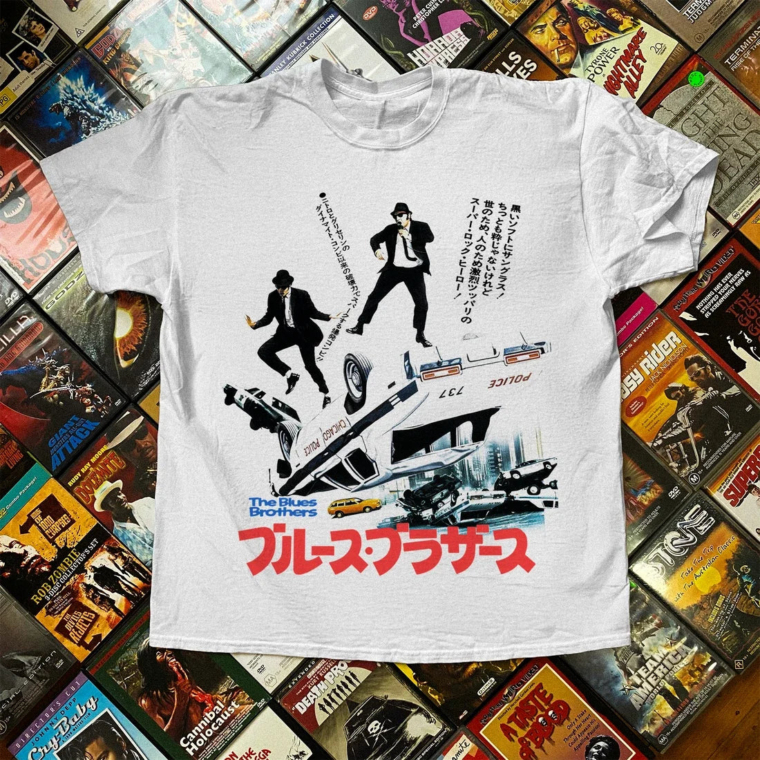 Vintage 1980 Blues Brothers Japanese Movie T Shirt S-5XL Unisex T-shirt, Sweatshirt, Hoodie, Long Sleeve Tee - T-Shirt, Sweatshirt, Hoodie