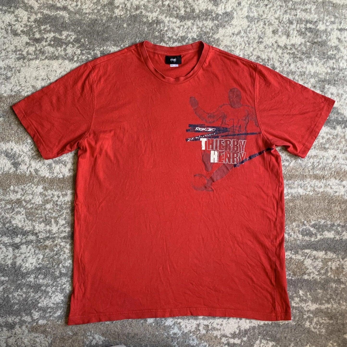 Vintage Y2K Reebok Thierry Henry Arsenal T-Shirt Red Mens XL Graphic Football Unisex T-shirt, Sweatshirt, Hoodie, Long Sleeve Tee - T-Shirt, Sweatshirt, Hoodie