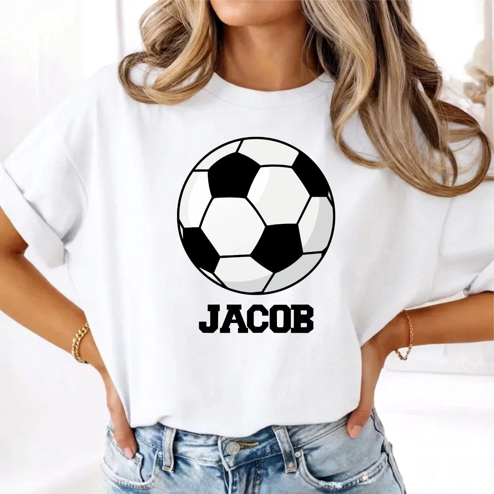 Personalised Soccer T-Shirt - Custom Name Football Unisex Match Day Tee Top Unisex T-shirt, Sweatshirt, Hoodie, Long Sleeve Tee - T-Shirt, Sweatshirt, Hoodie