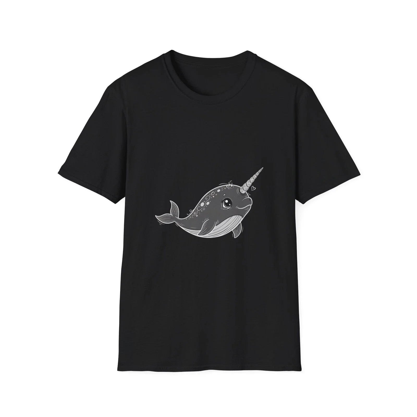 Narwhal Kawaii Cute Ocean Magic Black Tee Whimsical Graphic T-Shirt Unisex T-shirt, Sweatshirt, Hoodie, Long Sleeve Tee - T-Shirt, Sweatshirt, Hoodie