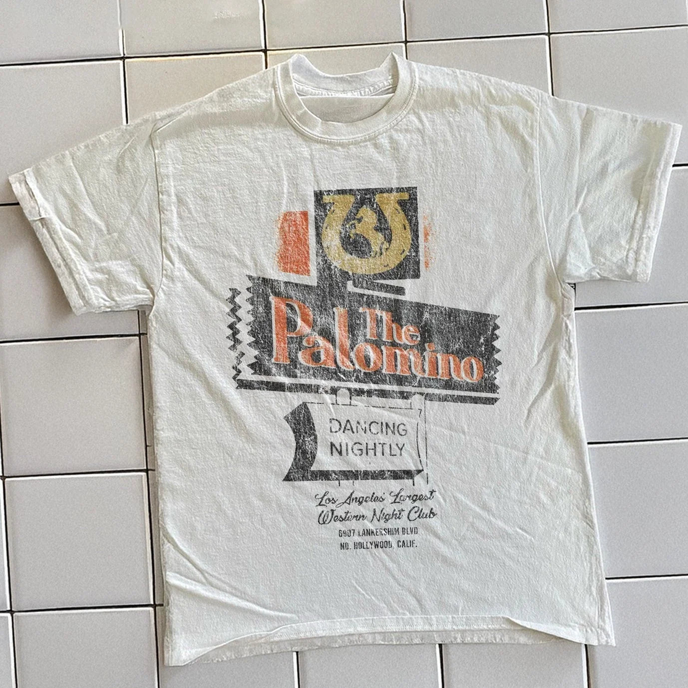 90s The Palomino Hollywood Promo White T-Shirt XXL Unisex T-shirt, Sweatshirt, Hoodie, Long Sleeve Tee - T-Shirt, Sweatshirt, Hoodie