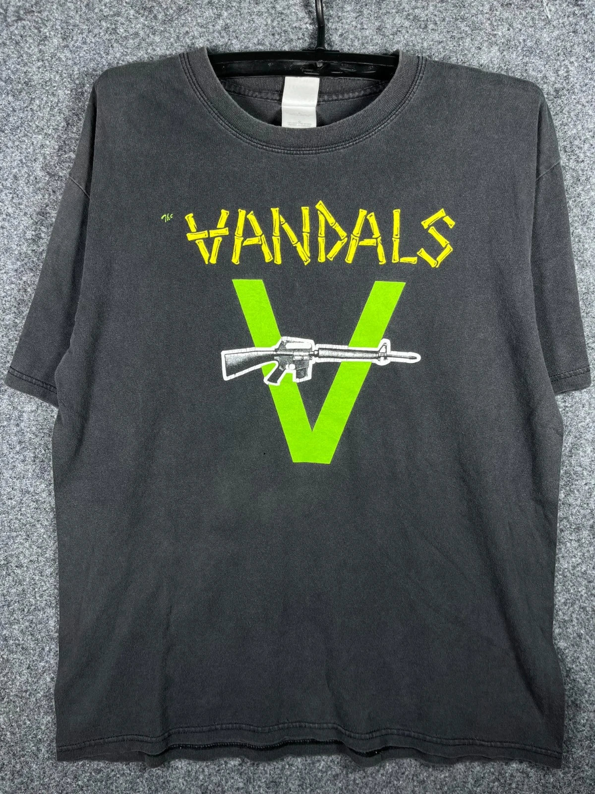Vintage The Vandals Peace Thru Vandalism Punk Rock M16 T-Shirt Black Size L Unisex T-shirt, Sweatshirt, Hoodie, Long Sleeve Tee - T-Shirt, Sweatshirt, Hoodie