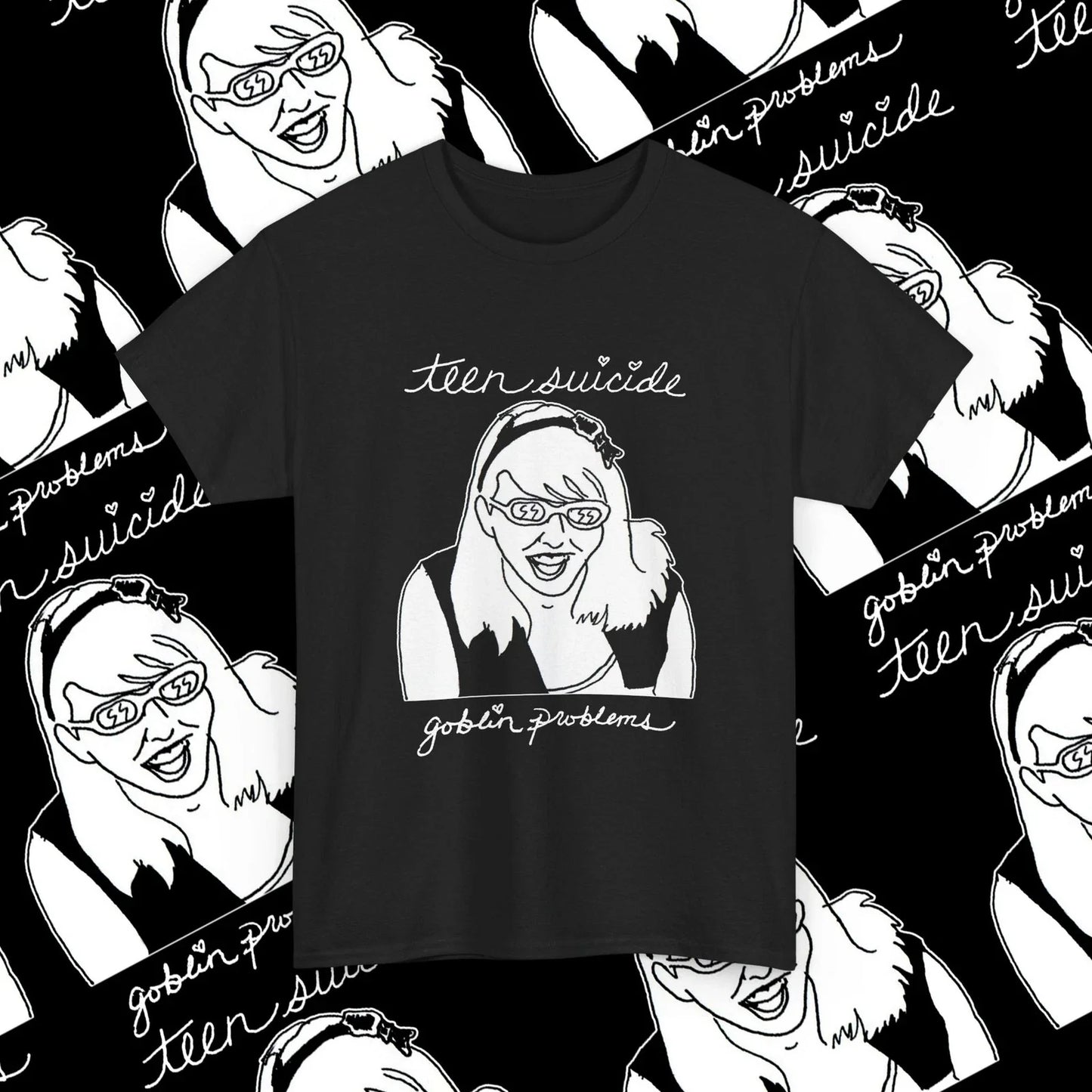 Teen Suicide "Goblin Problems" Shirt, Lo-Fi Emo Indie Rock Band T-Shirt Unisex T-shirt, Sweatshirt, Hoodie, Long Sleeve Tee - T-Shirt, Sweatshirt, Hoodie