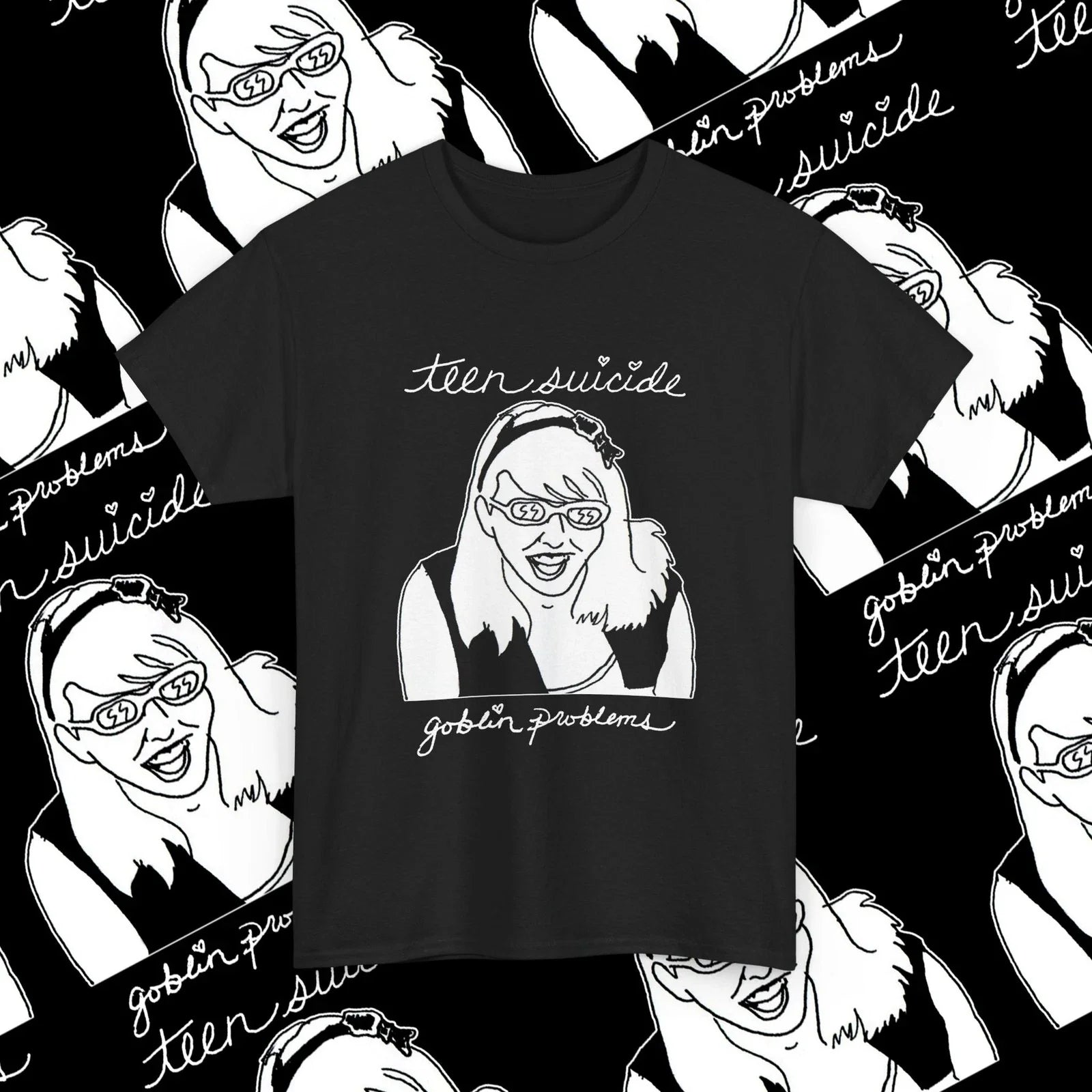 Teen Suicide "Goblin Problems" Shirt, Lo-Fi Emo Indie Rock Band T-Shirt Unisex T-shirt, Sweatshirt, Hoodie, Long Sleeve Tee - T-Shirt, Sweatshirt, Hoodie