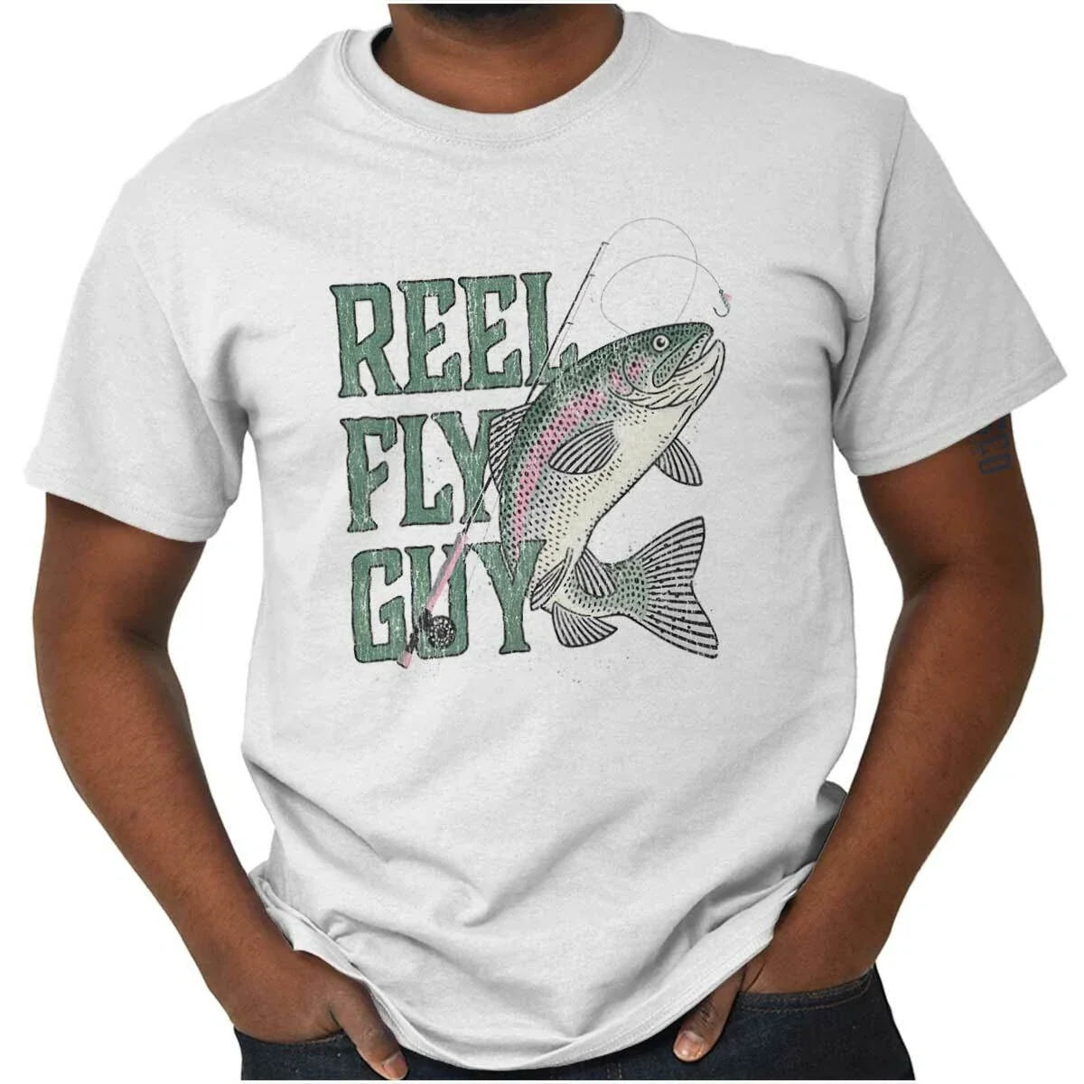 Reel Fly Guy Funny Fishing Pun Joke Gift Womens or Mens Crewneck T Shirt Tee Unisex T-shirt, Sweatshirt, Hoodie, Long Sleeve Tee - T-Shirt, Sweatshirt, Hoodie