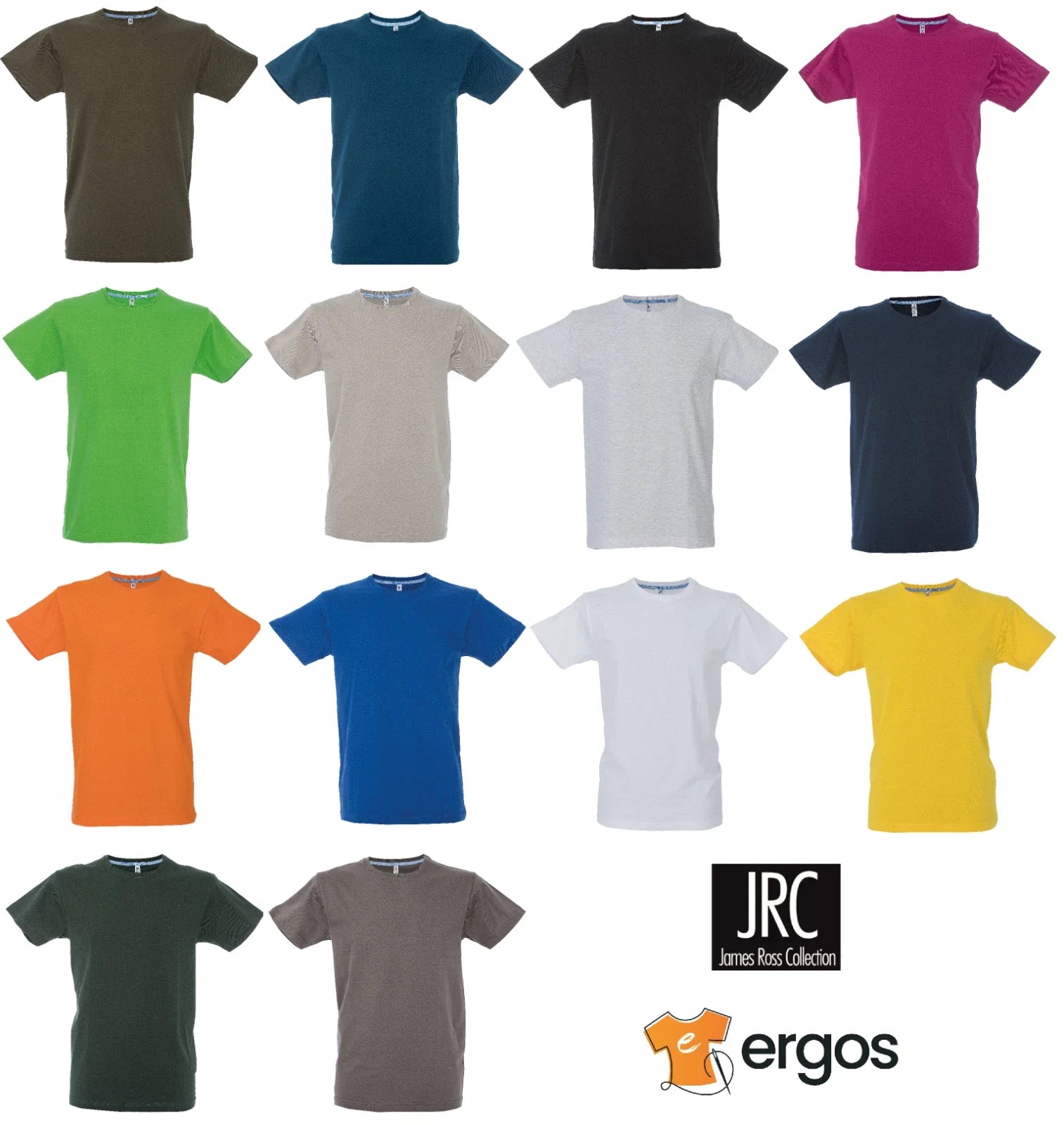 JRC CALIFORNIA MAN Men's Crew Neck Jersey Half Sleeve Short 100% Cotton T-Shirt sports jersey product view 1
