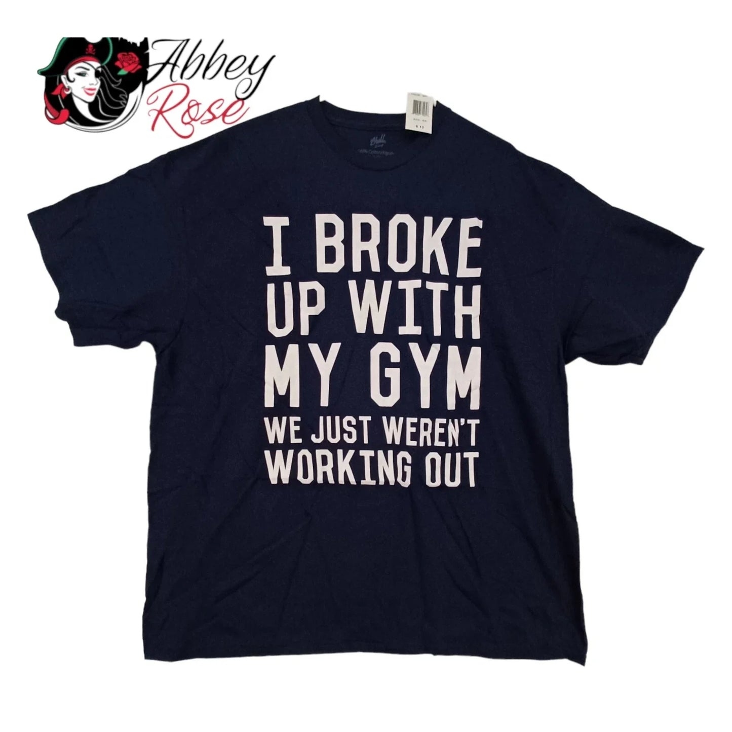 NWT I broke up with Gym We just weren't working out Funny T-shirt Black Size XXL Unisex T-shirt, Sweatshirt, Hoodie, Long Sleeve Tee - T-Shirt, Sweatshirt, Hoodie