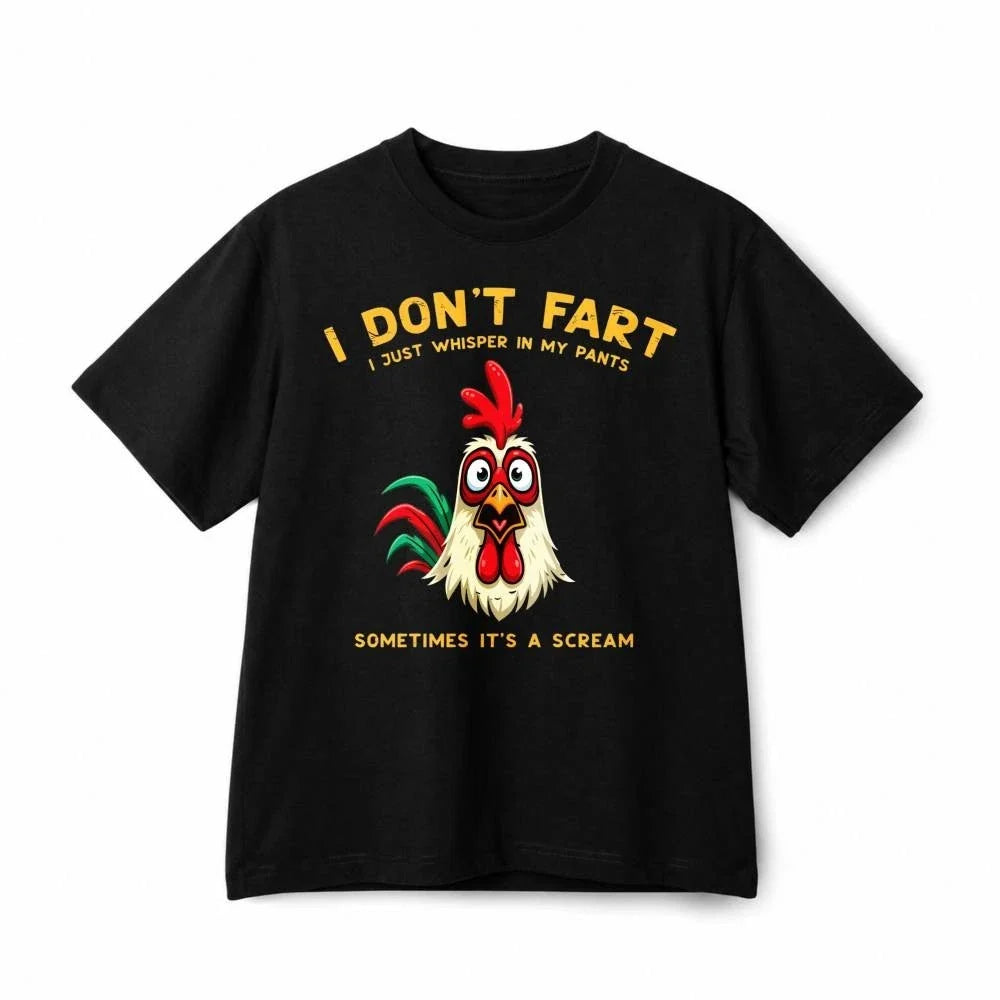 I Don't Fart Funny Rooster Humor Casual Retro Graphic Cotton TShirt Unisex Unisex T-shirt, Sweatshirt, Hoodie, Long Sleeve Tee - T-Shirt, Sweatshirt, Hoodie