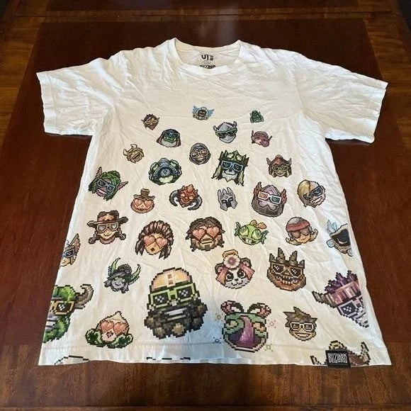 Blizzard Entertainment Pixel Character Graphic Tee Large White Gaming Shirt Unisex T-shirt, Sweatshirt, Hoodie, Long Sleeve Tee - T-Shirt, Sweatshirt, Hoodie