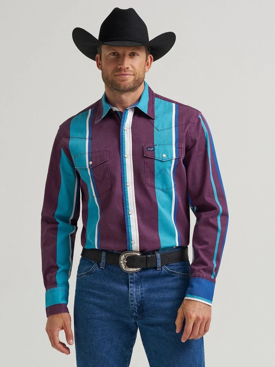 Wrangler Brush Popper Vintage Purple - Mens Shirt - 112375225 Unisex T-shirt, Sweatshirt, Hoodie, Long Sleeve Tee - T-Shirt, Sweatshirt, Hoodie