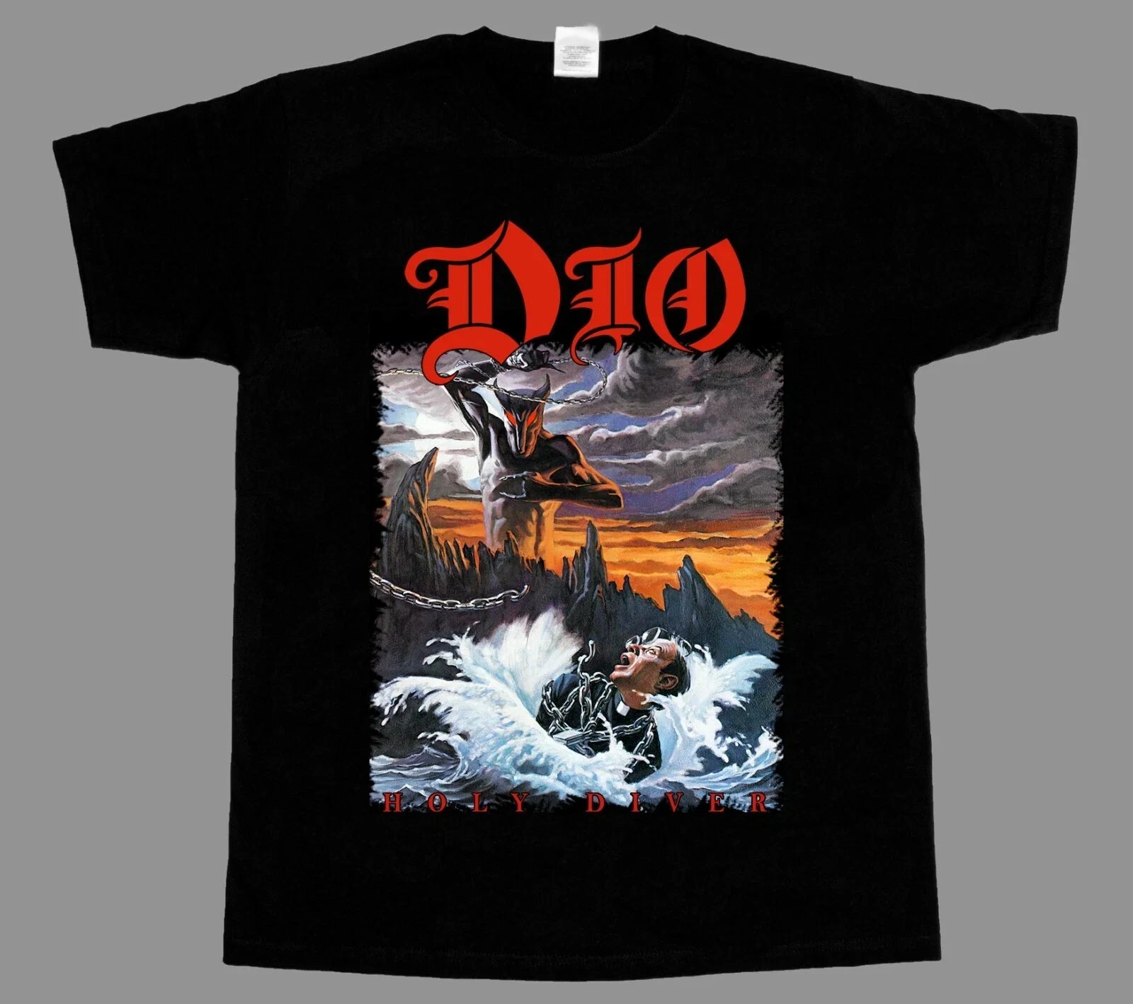 DIO Holy Diver NEW BLACK SHORT/LONG SLEEVE T-SHIRT  3 4 5XL Unisex T-shirt, Sweatshirt, Hoodie, Long Sleeve Tee - T-Shirt, Sweatshirt, Hoodie