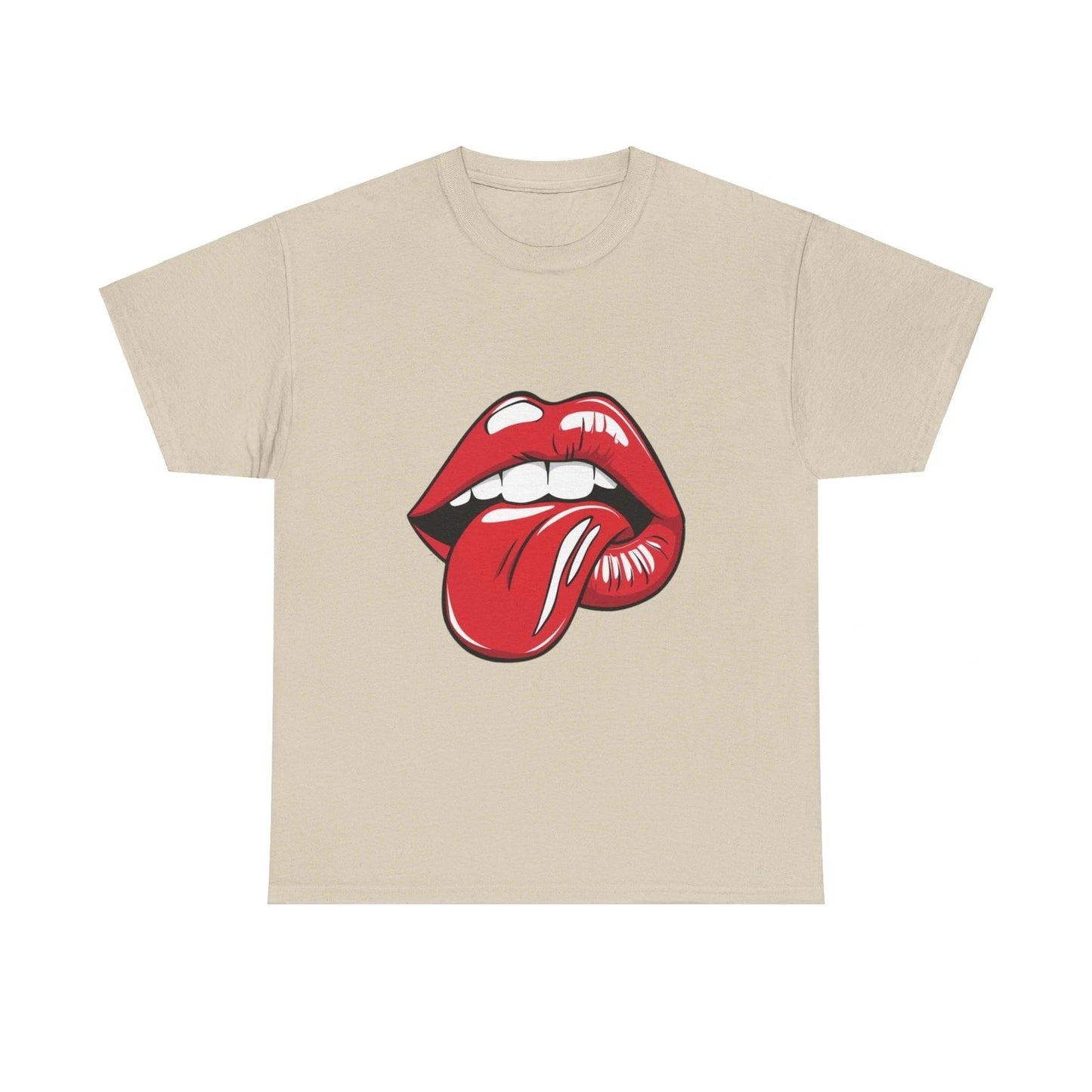 Sexy Retro PopArt Red Lips and Tounge Unisex heavy cotton Tshirt Unisex T-shirt, Sweatshirt, Hoodie, Long Sleeve Tee - T-Shirt, Sweatshirt, Hoodie