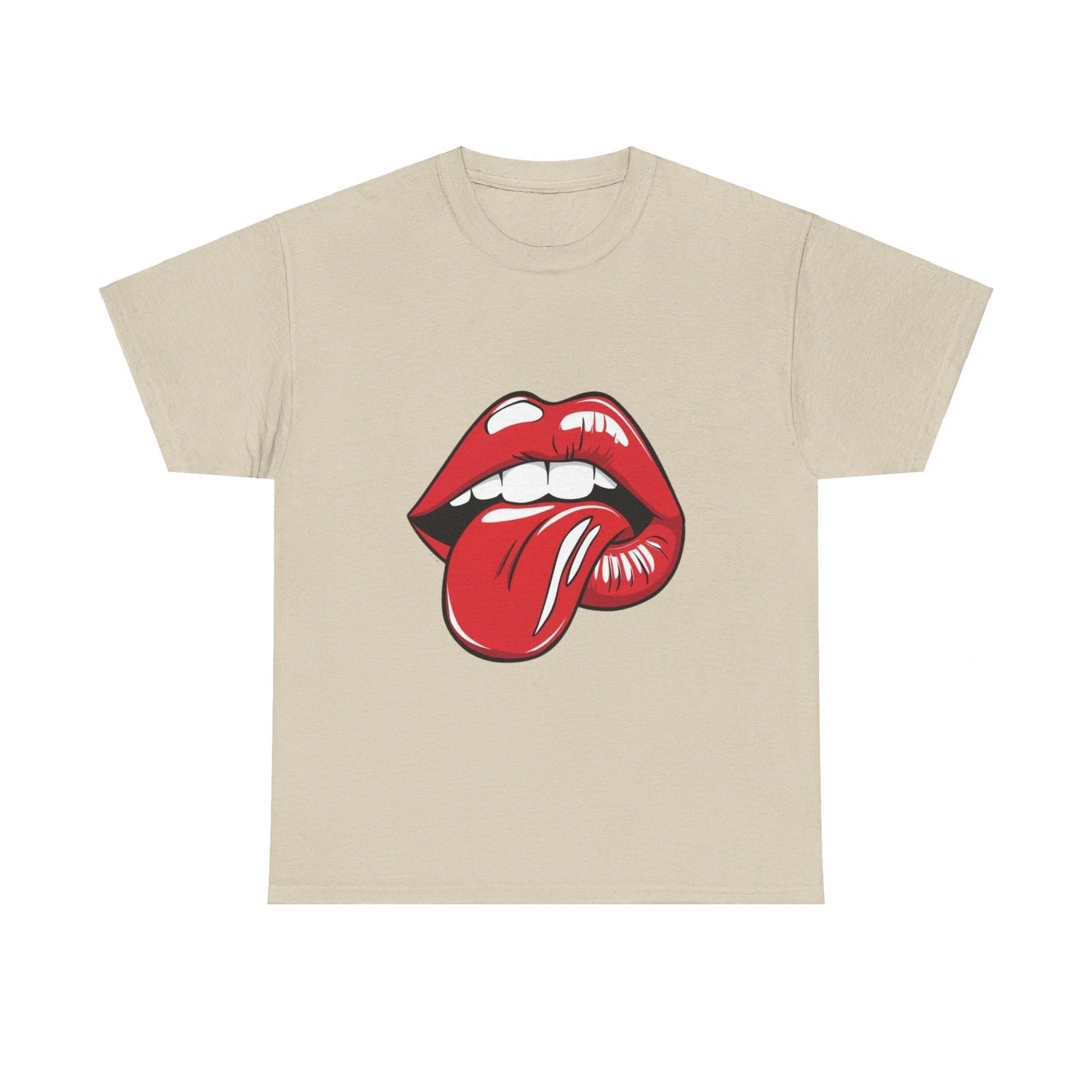 Sexy Retro PopArt Red Lips and Tounge Unisex heavy cotton Tshirt Unisex T-shirt, Sweatshirt, Hoodie, Long Sleeve Tee - T-Shirt, Sweatshirt, Hoodie