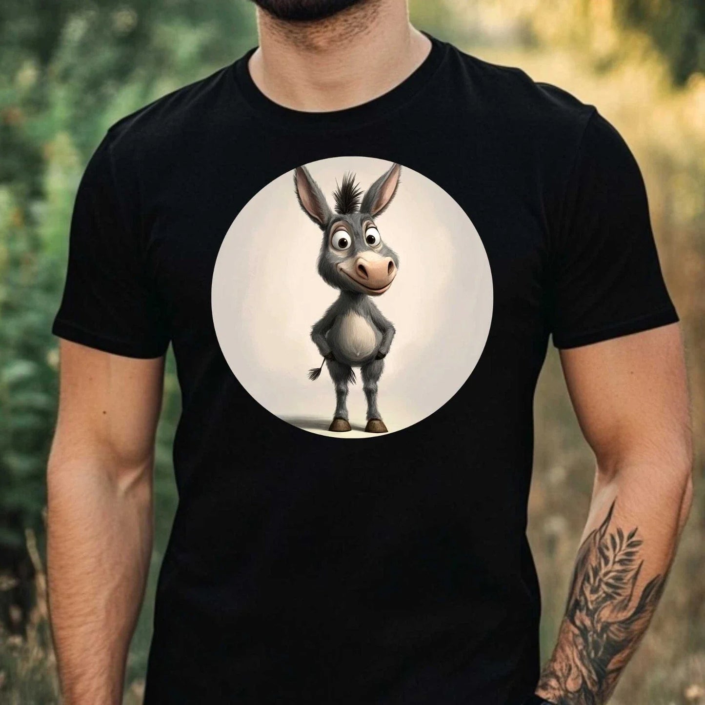 Mens Funny Cartoon Donkey Theme Cotton T-Shirt Size XS to 5XL Unisex T-shirt, Sweatshirt, Hoodie, Long Sleeve Tee - T-Shirt, Sweatshirt, Hoodie