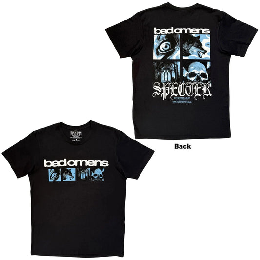 Bad Omens  Premium Carbon T-Shirt: Specter Collage (Black) (Back Print) OFFICIAL Unisex T-shirt, Sweatshirt, Hoodie, Long Sleeve Tee - T-Shirt, Sweatshirt, Hoodie