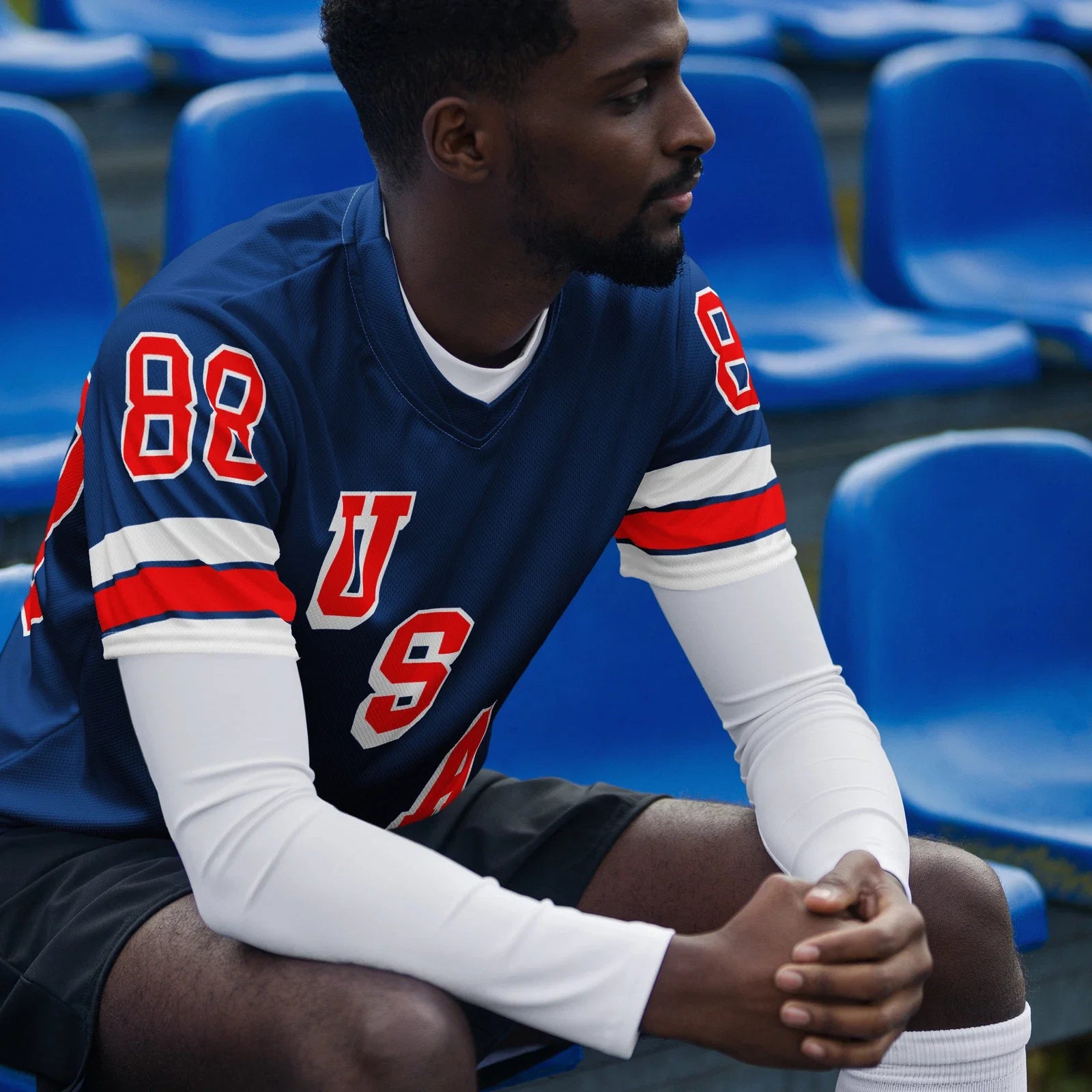 Personalized with any name or number USA Jerseys  Show Your Pride in Style Unisex T-shirt, Sweatshirt, Hoodie, Long Sleeve Tee - T-Shirt, Sweatshirt, Hoodie
