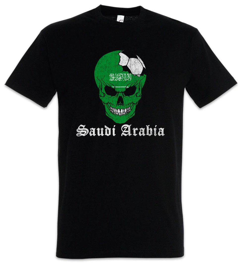 Saudi Arabia Football Skull I T-Shirt Soccer Flag Banner World Championship Unisex T-shirt, Sweatshirt, Hoodie, Long Sleeve Tee - T-Shirt, Sweatshirt, Hoodie