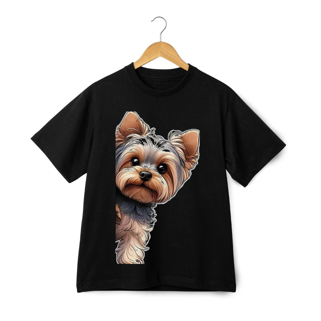 Yorkie T-Shirt - Unisex Cute Yorkshire Terrier Peek Dog Graphic Tee Pet Lover Unisex T-shirt, Sweatshirt, Hoodie, Long Sleeve Tee - T-Shirt, Sweatshirt, Hoodie
