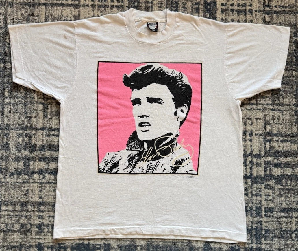 Vintage 1988 Elvis Presley T Shirt Sz XL Mosquitohead Andy Warhol Pop Art Rock Unisex T-shirt, Sweatshirt, Hoodie, Long Sleeve Tee - T-Shirt, Sweatshirt, Hoodie