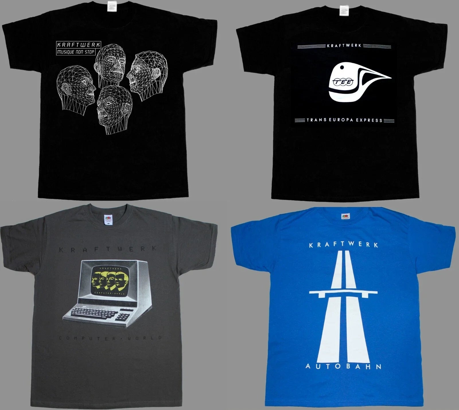 KRAFTWERK COMPUTER WORLD MUSIC NON STOP AUTOBAHN SHORT/LONG SLEEVE T-SHIRT 5XL Unisex T-shirt, Sweatshirt, Hoodie, Long Sleeve Tee - T-Shirt, Sweatshirt, Hoodie