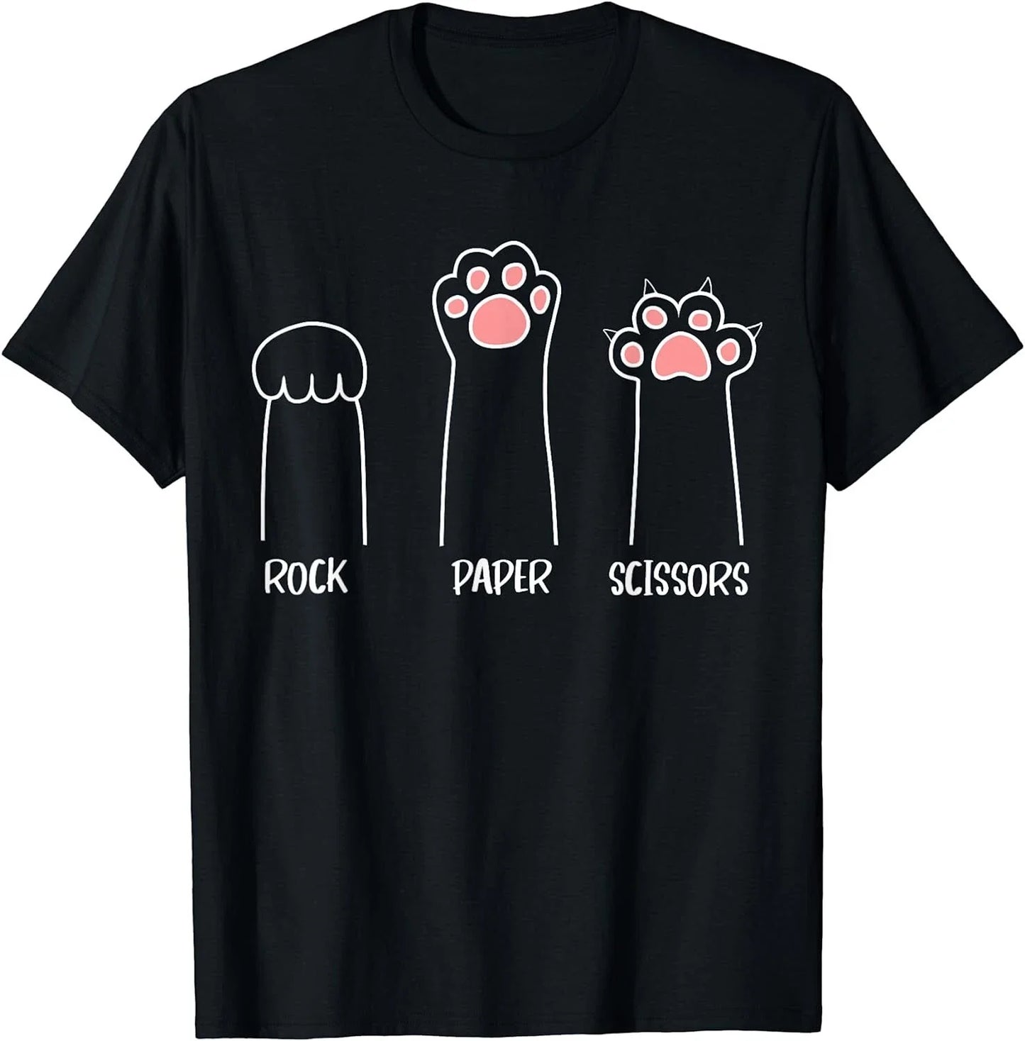 Rock Paper Scissors Hand Game Cute Paw Funny Cat T-Shirt Unisex T-shirt, Sweatshirt, Hoodie, Long Sleeve Tee - T-Shirt, Sweatshirt, Hoodie