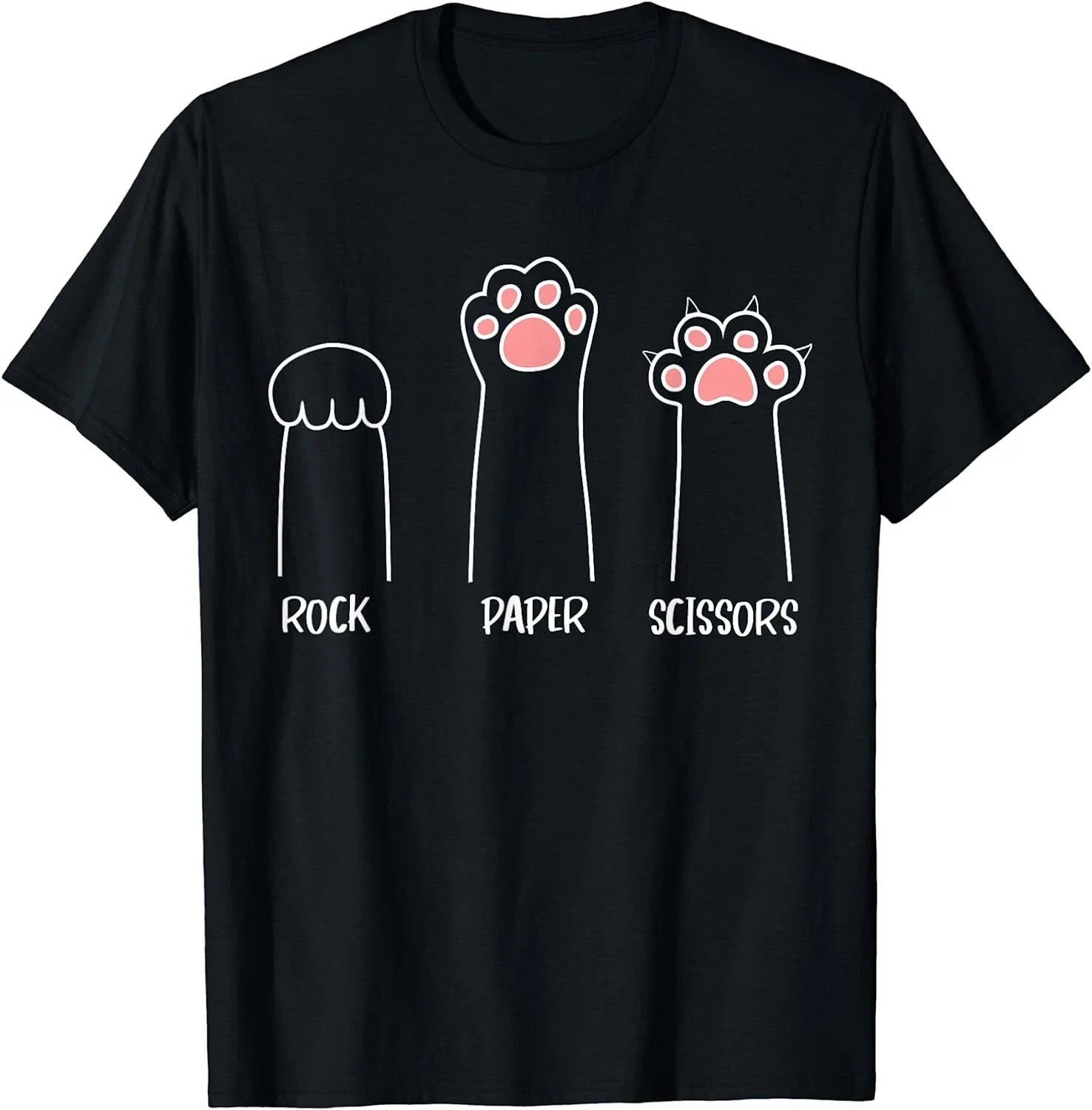 Rock Paper Scissors Hand Game Cute Paw Funny Cat T-Shirt Unisex T-shirt, Sweatshirt, Hoodie, Long Sleeve Tee - T-Shirt, Sweatshirt, Hoodie
