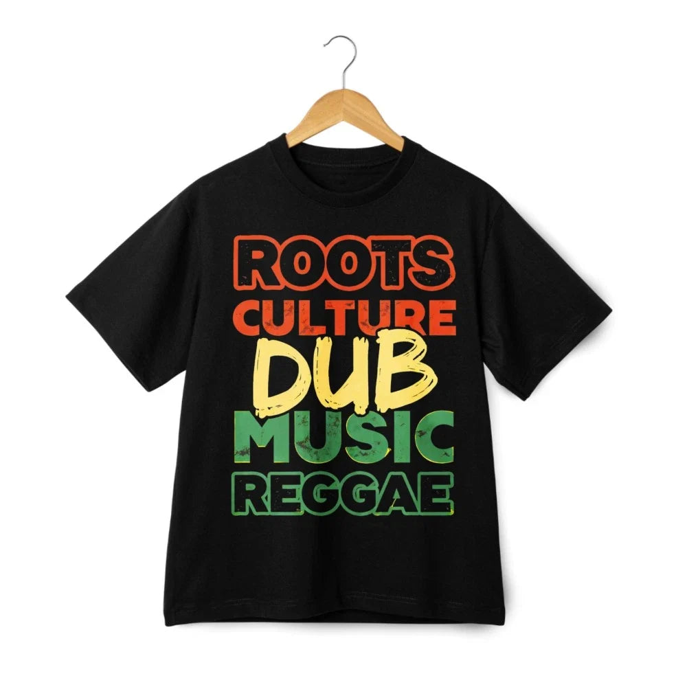 Roots Culture Dub Music Reggae Tee, Jamaican Style Cotton T-Shirt for Men Women Unisex T-shirt, Sweatshirt, Hoodie, Long Sleeve Tee - T-Shirt, Sweatshirt, Hoodie