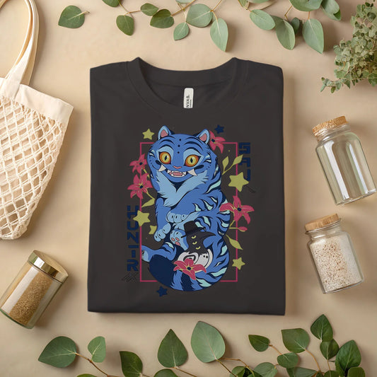 Anime Cat Graphic T-Shirt  Cute Blue Kitty Cartoon Tee A179 Unisex T-shirt, Sweatshirt, Hoodie, Long Sleeve Tee - T-Shirt, Sweatshirt, Hoodie