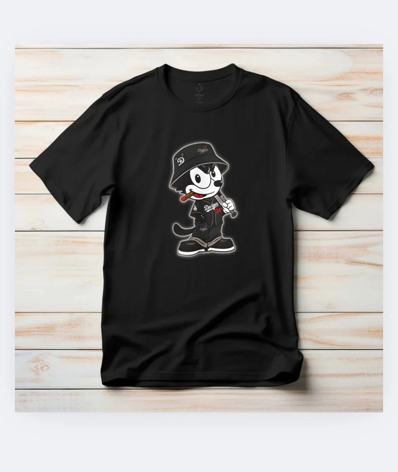 Black Felix the Cat Graphic Cotton Men's Crew Neck Short Sleeve T-Shirt Unisex T-shirt, Sweatshirt, Hoodie, Long Sleeve Tee - T-Shirt, Sweatshirt, Hoodie