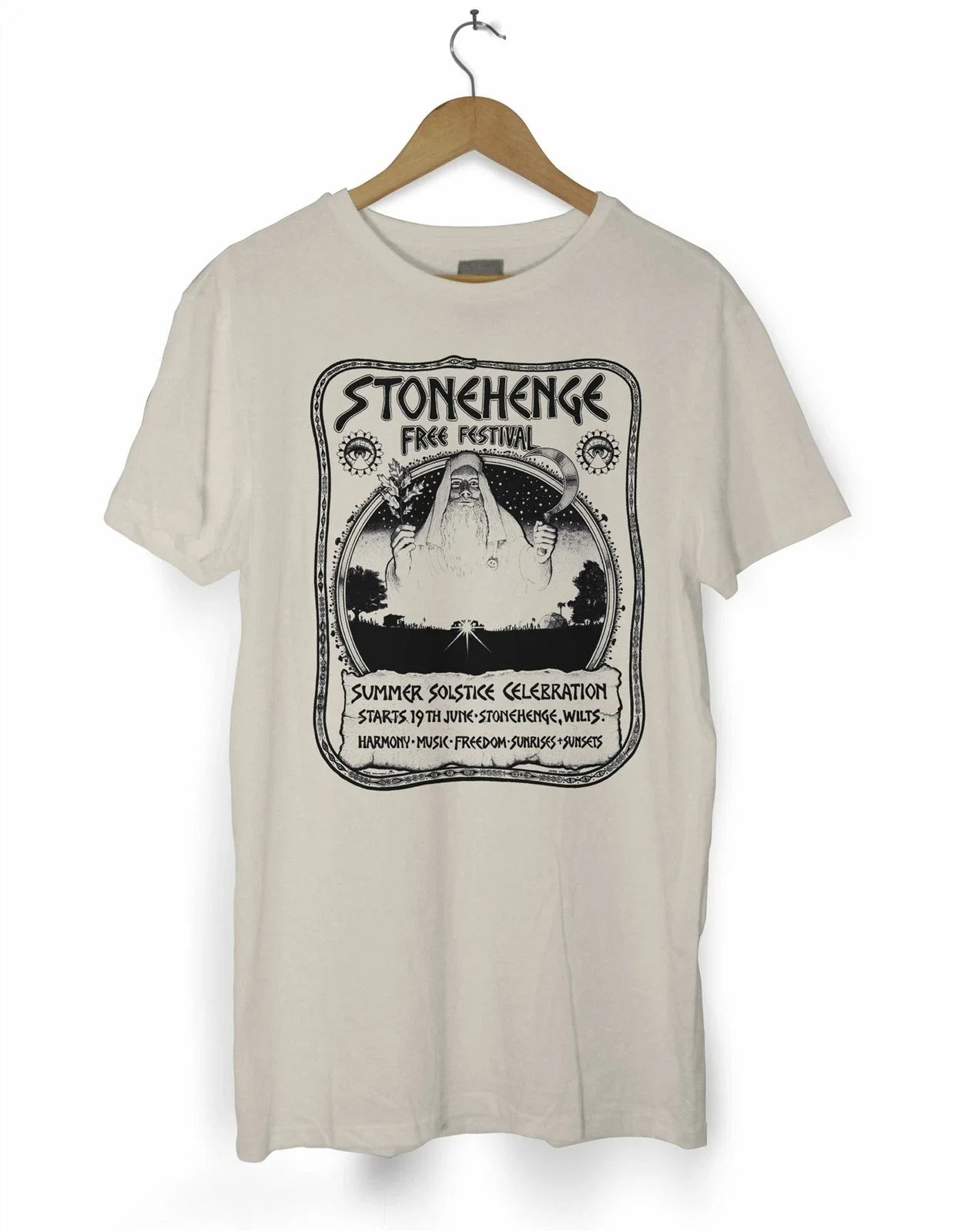 Stonehenge Free Festival Men's T Shirt - Druid Hawkwind Hippie Gong Unisex T-shirt, Sweatshirt, Hoodie, Long Sleeve Tee - T-Shirt, Sweatshirt, Hoodie