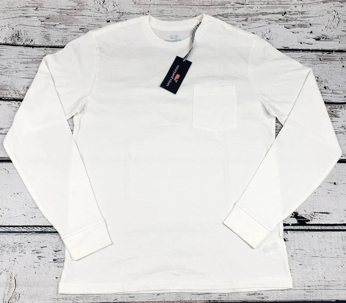 Vineyard Vines Men's Long Sleeve Pocket T-Shirt White Size XXL - NEW Unisex T-shirt, Sweatshirt, Hoodie, Long Sleeve Tee - T-Shirt, Sweatshirt, Hoodie