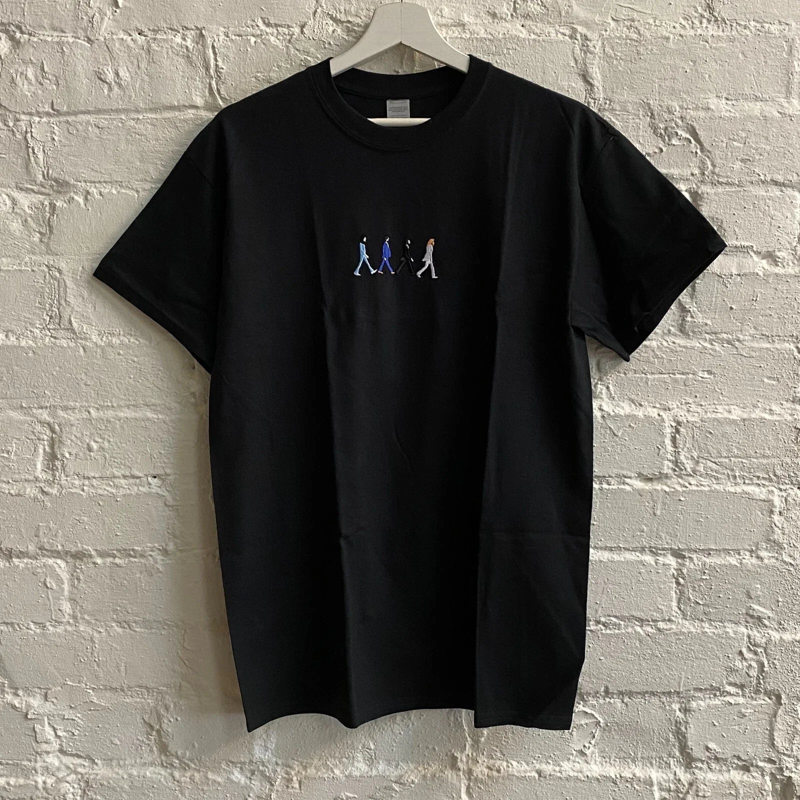Actual Fact Beatles Abbey Road Black Embroidered Tee T-Shirt Unisex T-shirt, Sweatshirt, Hoodie, Long Sleeve Tee - T-Shirt, Sweatshirt, Hoodie