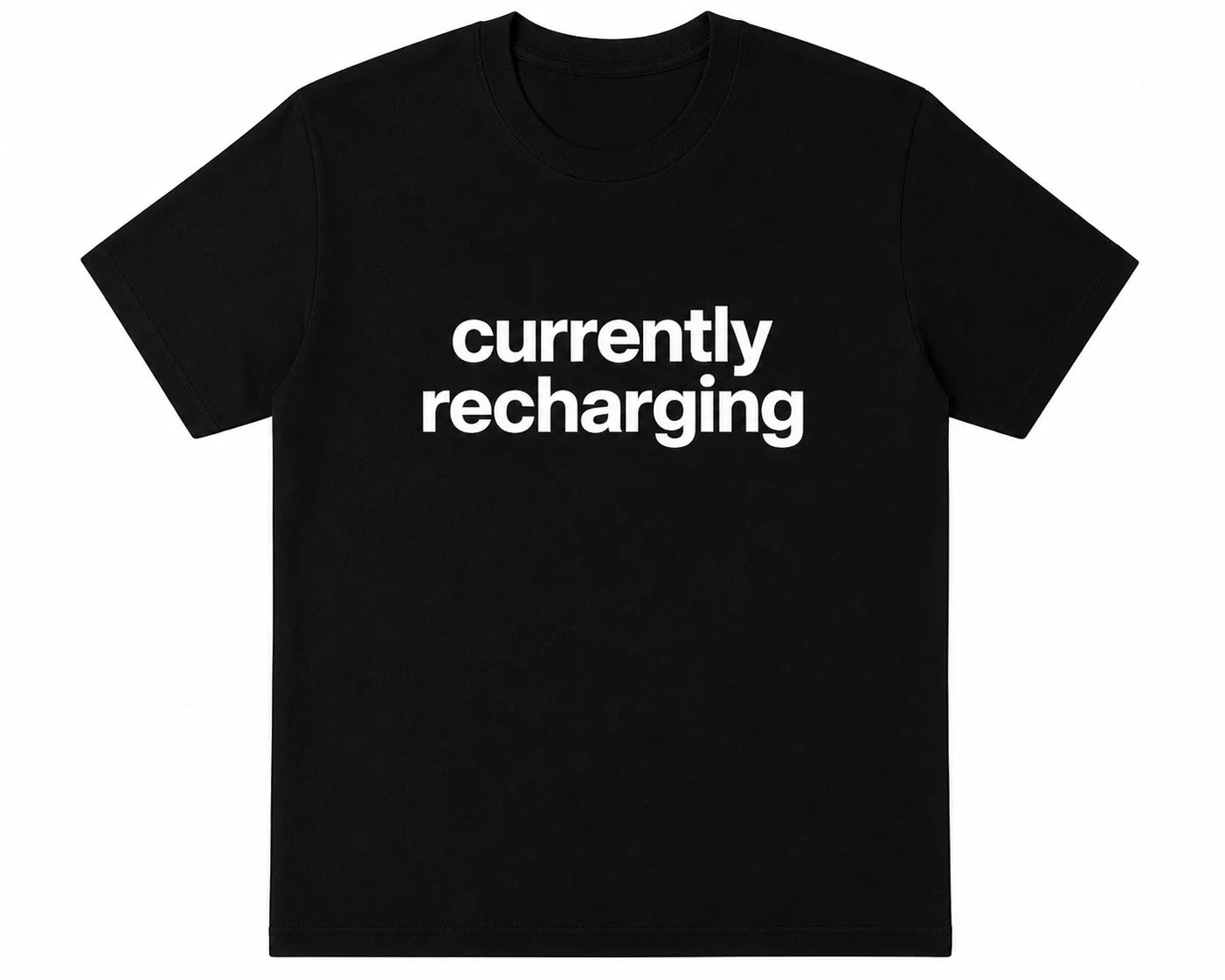 Currently Recharging Shirt Funny Introvert Minimalist Unisex Graphic Tee Unisex T-shirt, Sweatshirt, Hoodie, Long Sleeve Tee - T-Shirt, Sweatshirt, Hoodie