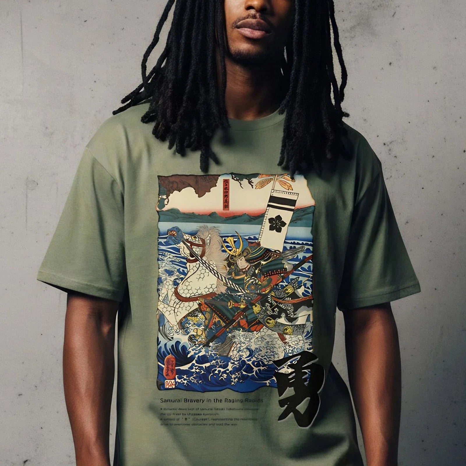Japanese Vintage Samurai Graphic T-Shirt Ukiyo-e Art Bravery Kanji Tee Kuniyoshi Unisex T-shirt, Sweatshirt, Hoodie, Long Sleeve Tee - T-Shirt, Sweatshirt, Hoodie