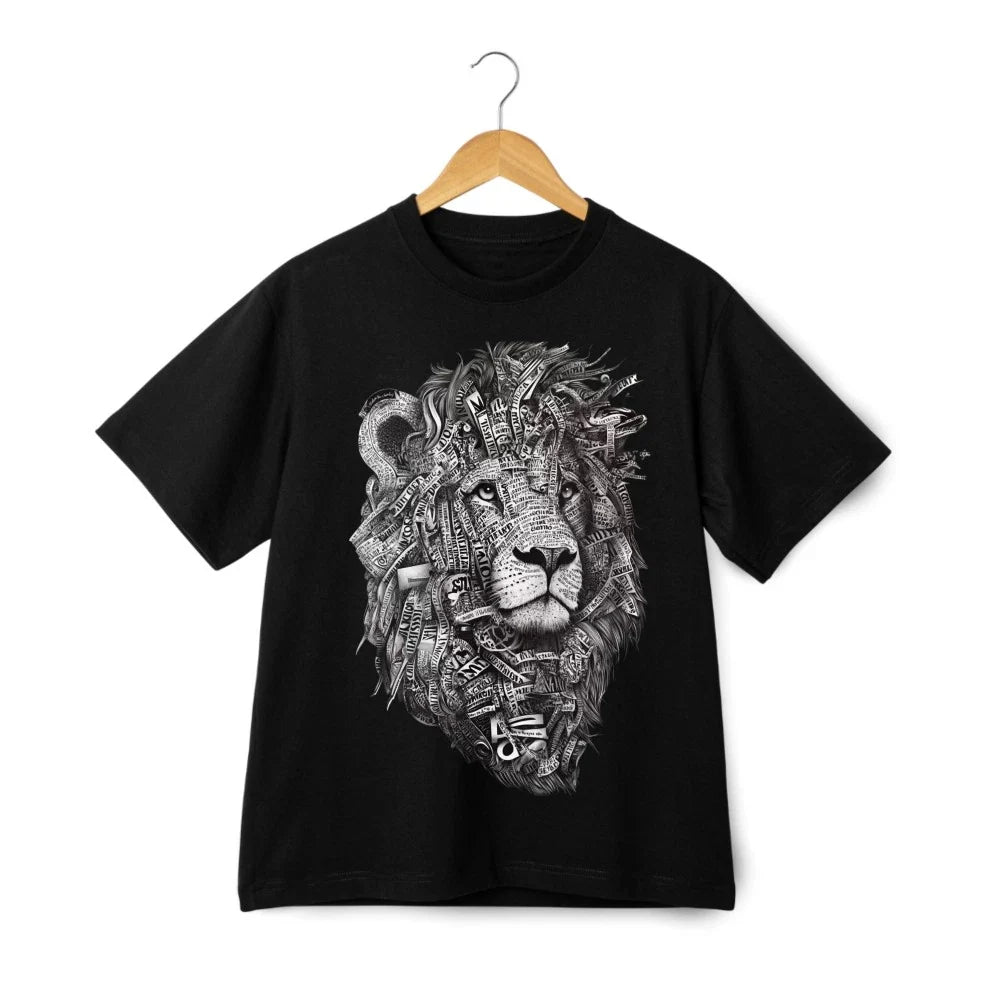 Thoughtful Artistic Lion Portrait Graphic T-Shirt, Unisex Casual Cotton Tee Unisex T-shirt, Sweatshirt, Hoodie, Long Sleeve Tee - T-Shirt, Sweatshirt, Hoodie