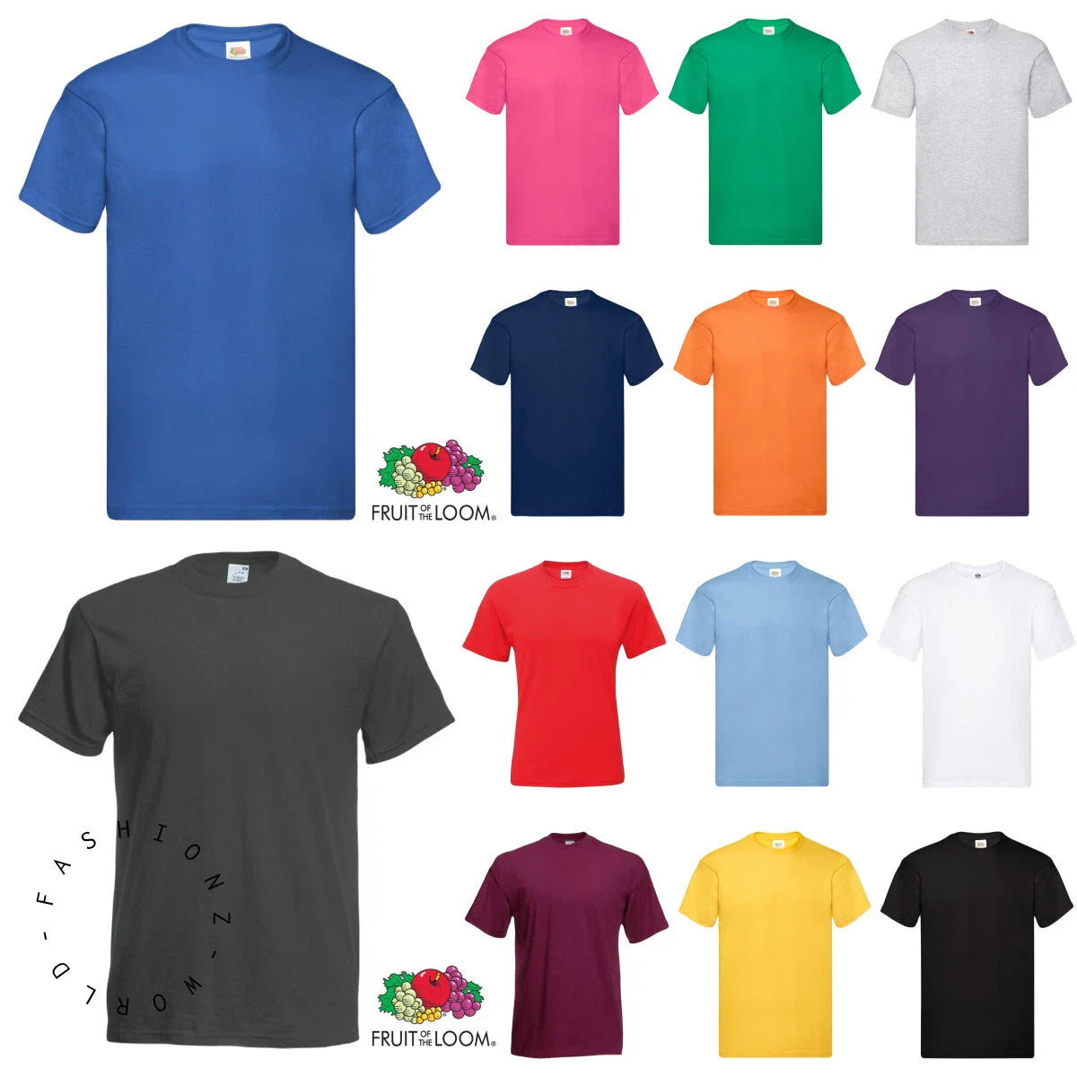 Mens Fruit Of The Loom Plain T-Shirt Cotton Short Sleeves Crew Neck Tee Top UK Unisex T-shirt, Sweatshirt, Hoodie, Long Sleeve Tee - T-Shirt, Sweatshirt, Hoodie