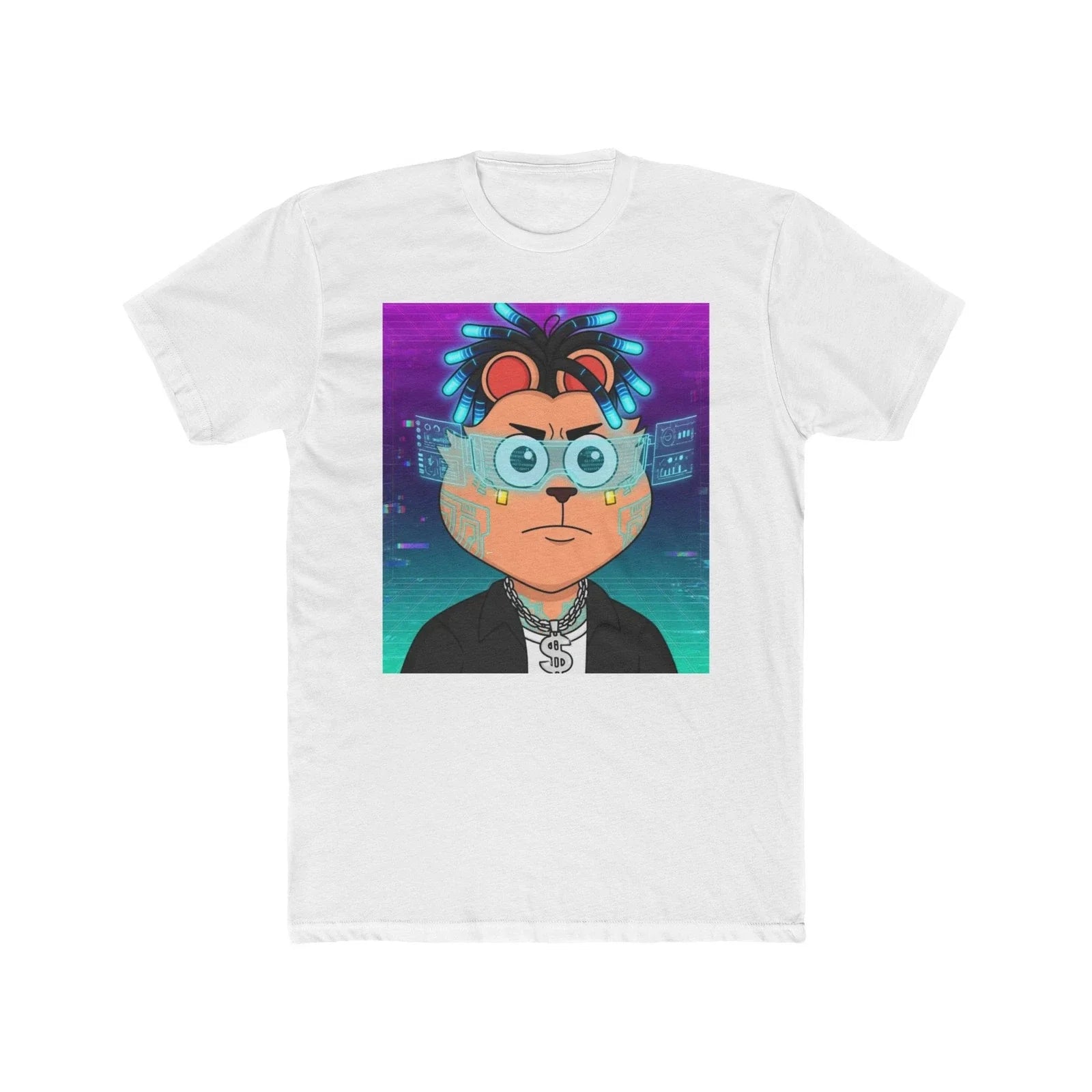 Cyber Punk Cartoon Character T-Shirt | Futuristic Glasses Tee Unisex T-shirt, Sweatshirt, Hoodie, Long Sleeve Tee - T-Shirt, Sweatshirt, Hoodie