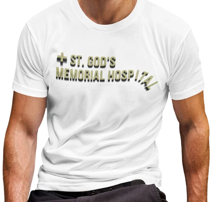 St Gods IDIOCRACY Memorial Hospital T-SHIRT Mike Judge S-3XL Brawndo Funny TEE Unisex T-shirt, Sweatshirt, Hoodie, Long Sleeve Tee - T-Shirt, Sweatshirt, Hoodie