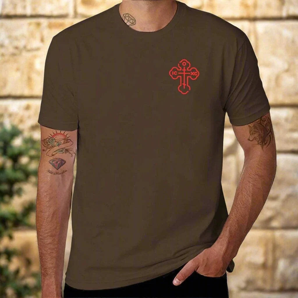 Men's Eastern Orthodox ICXC Cross T-Shirt  Christian Graphic Tee Unisex T-shirt, Sweatshirt, Hoodie, Long Sleeve Tee - T-Shirt, Sweatshirt, Hoodie