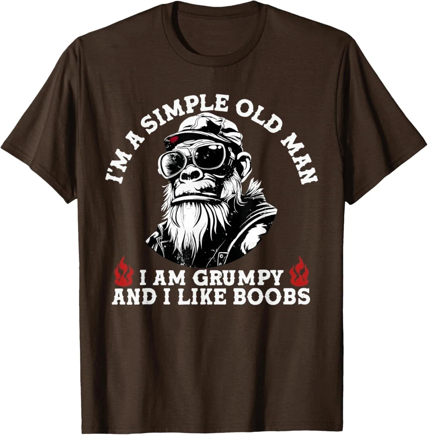 I'm A Simple Old I Am Grumpy and I Like Boobs Monkey Unisex T-Shirt Unisex T-shirt, Sweatshirt, Hoodie, Long Sleeve Tee - T-Shirt, Sweatshirt, Hoodie