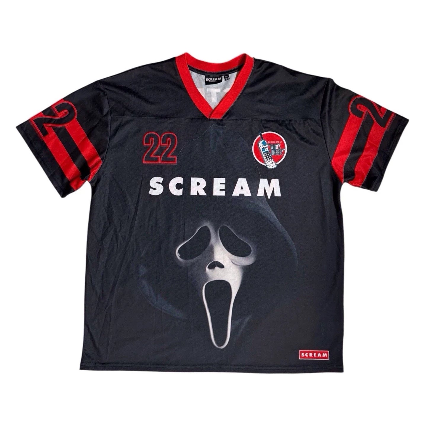 Scream Ghostface  Short Sleeve Front Back Graphic Soccer Jersey Men's size XL Unisex T-shirt, Sweatshirt, Hoodie, Long Sleeve Tee - T-Shirt, Sweatshirt, Hoodie