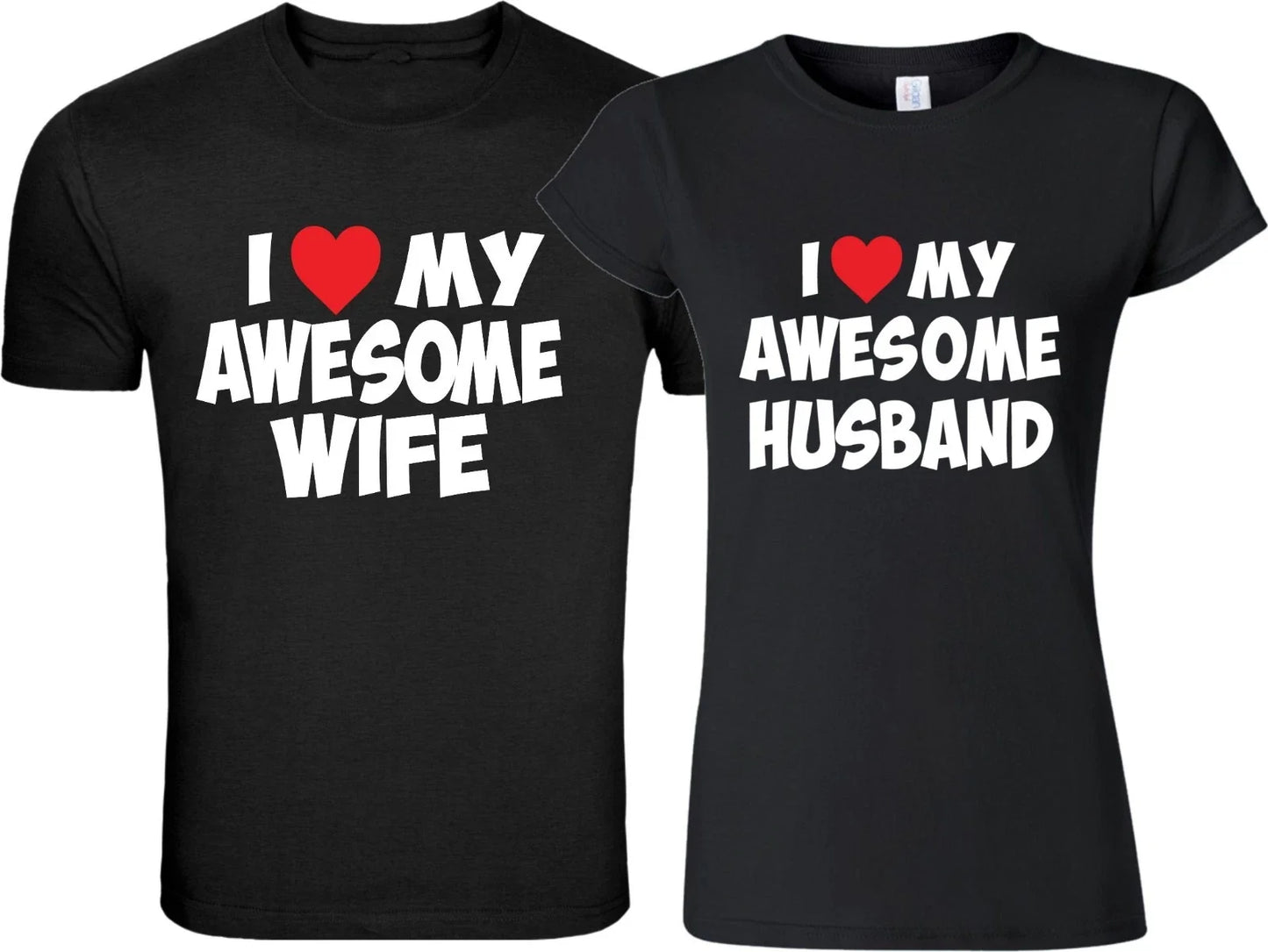 I Love My Awesome Wife Love OR My Husband  Matching funny cute TShirt Unisex T-shirt, Sweatshirt, Hoodie, Long Sleeve Tee - T-Shirt, Sweatshirt, Hoodie