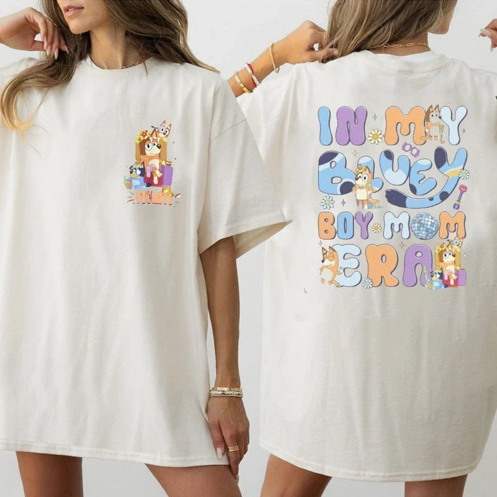 In My Bluey Boy Mom Era T-shirt, Custom Bluey Mum Tee, Mother's Day Gift Unisex T-shirt, Sweatshirt, Hoodie, Long Sleeve Tee - T-Shirt, Sweatshirt, Hoodie
