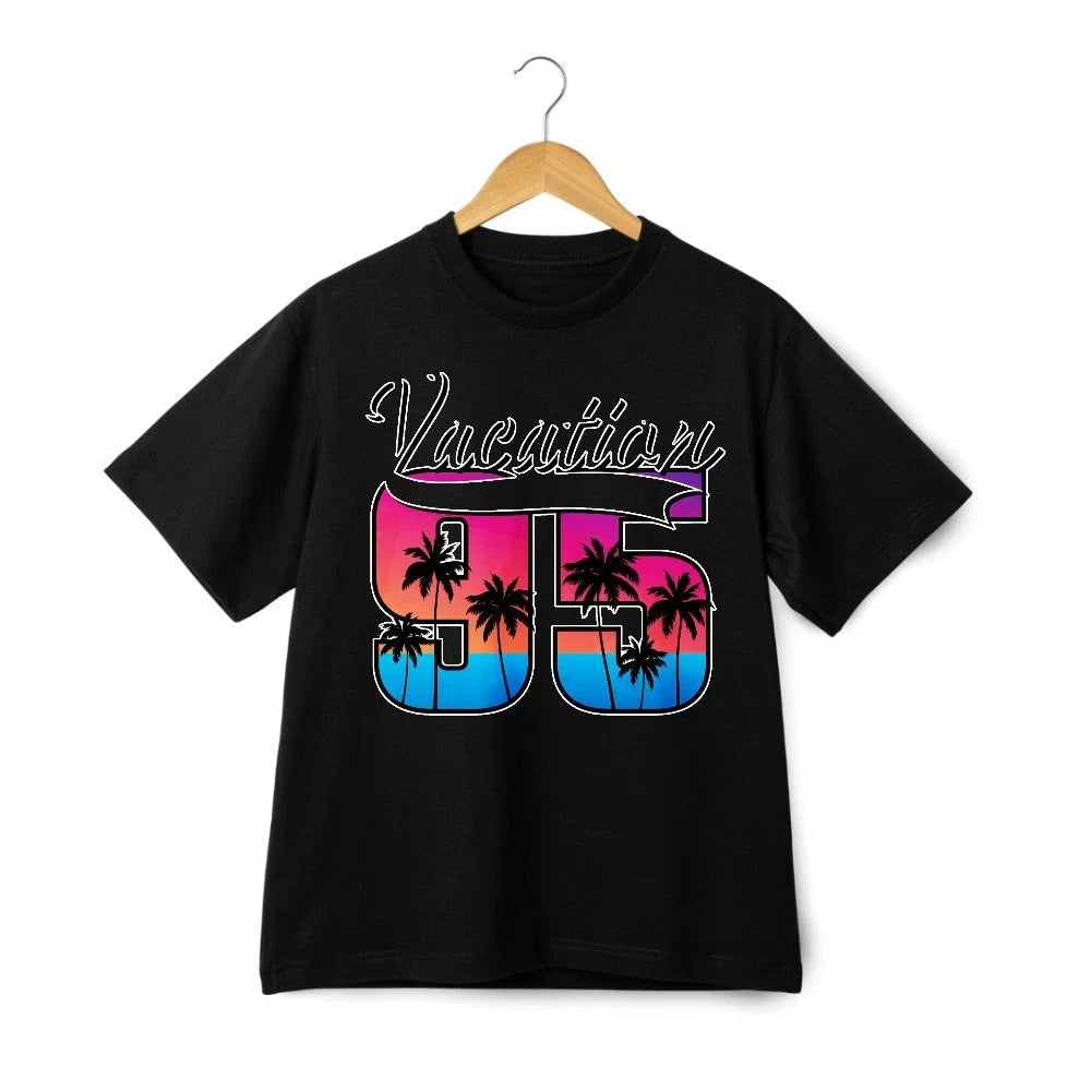 Retro 1995 Vacation Sunset Palm Tree 95 T-Shirt Beach Breeze T-Shirt Unisex T-shirt, Sweatshirt, Hoodie, Long Sleeve Tee - T-Shirt, Sweatshirt, Hoodie
